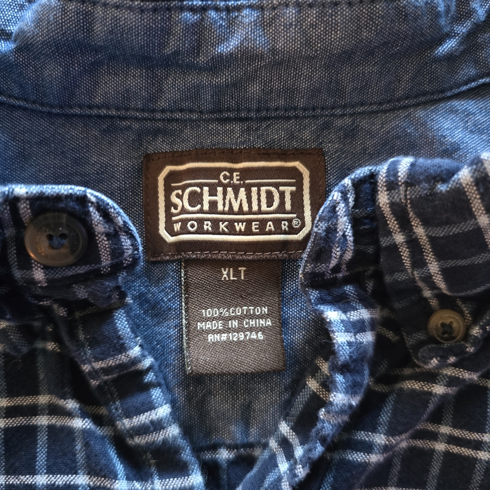 C.E. Schmidt Workwear Men's Blue Plaid Casual Shirt
